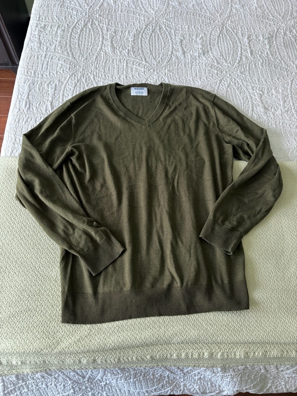 Old Navy Olive Green V-Neck Sweater